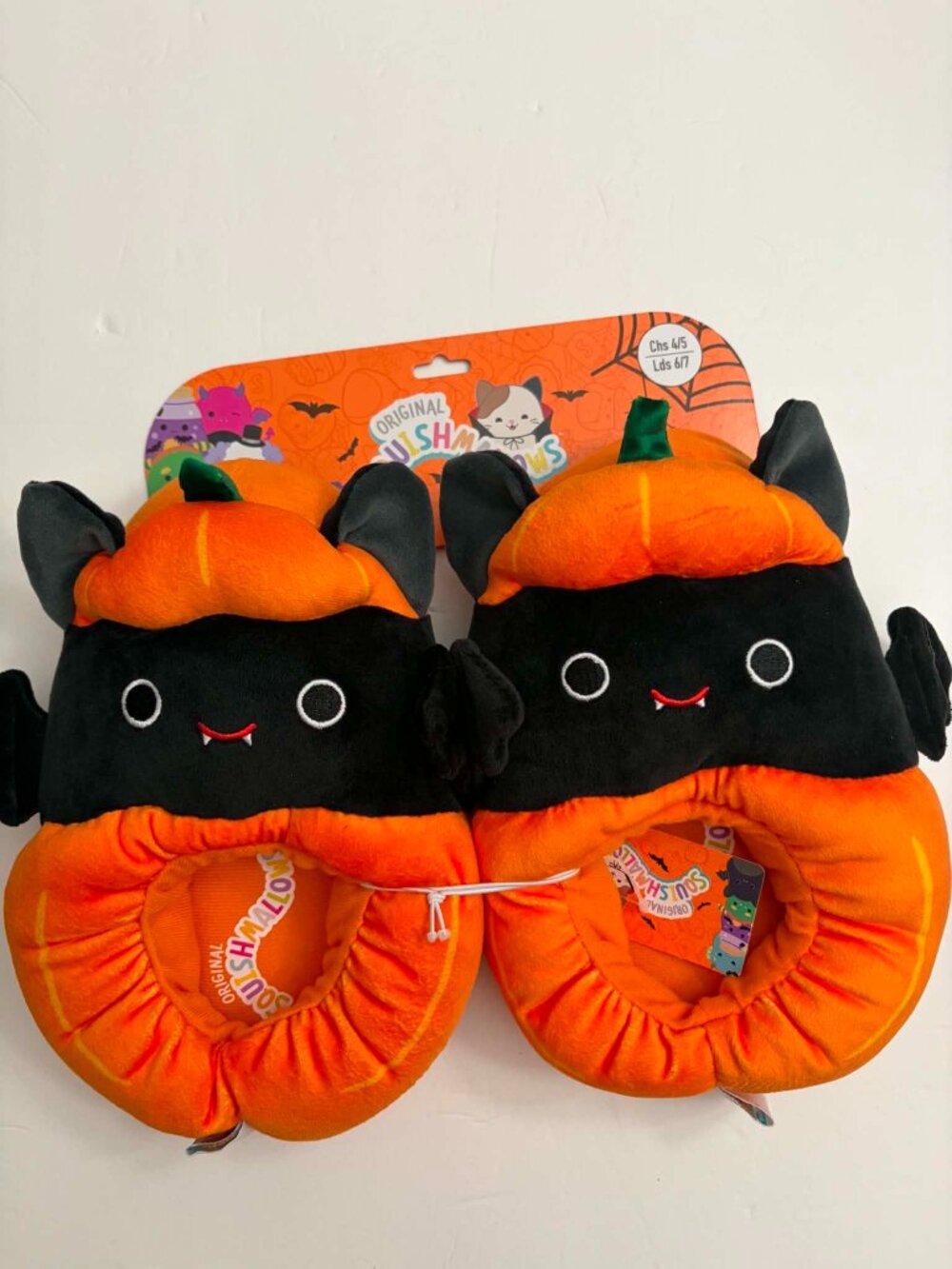 Squishmallows Halloween Bat Slippers, Size Kids 4-5  to Ladies 6-7